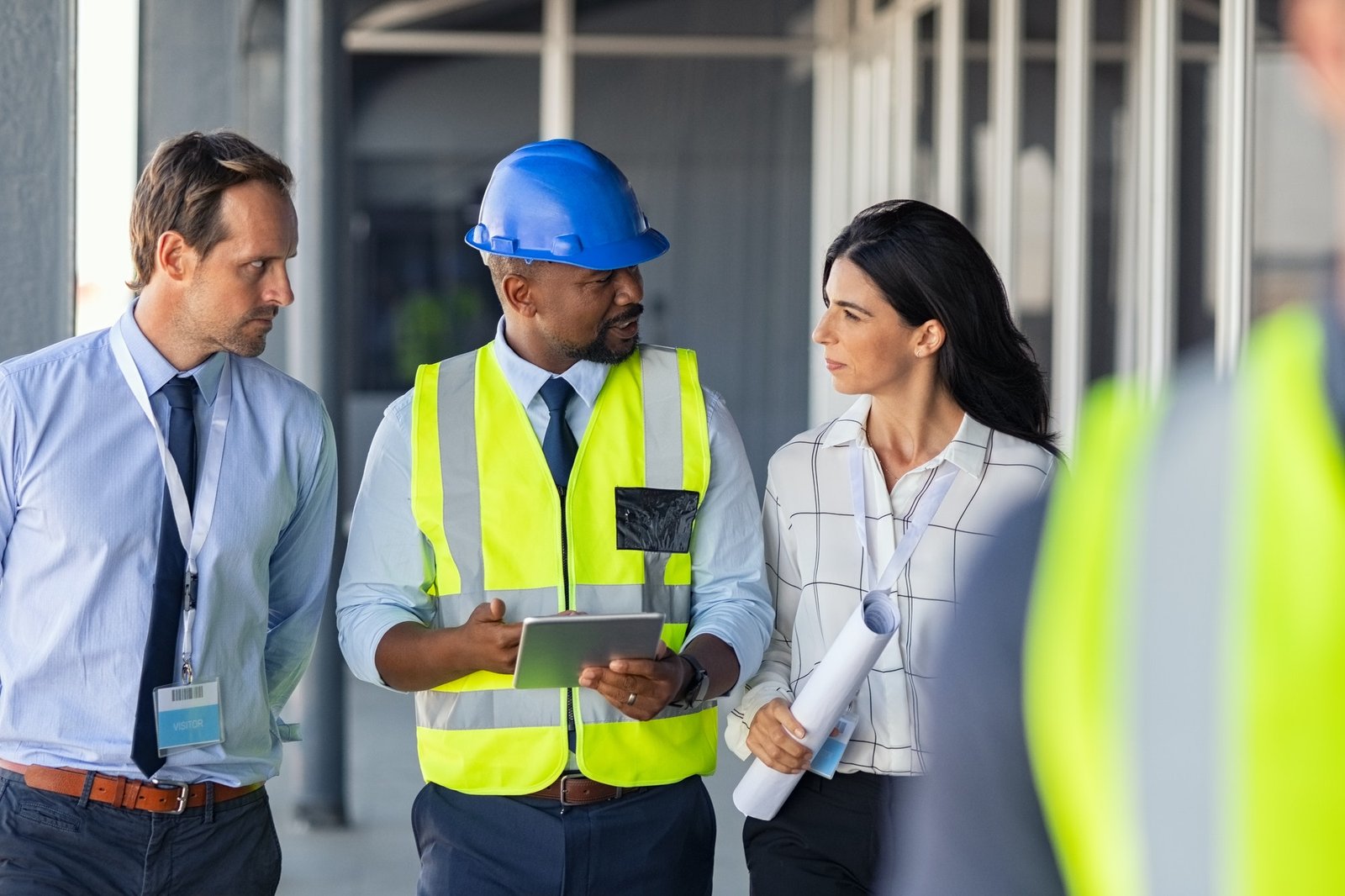 engineer and architects at construction site